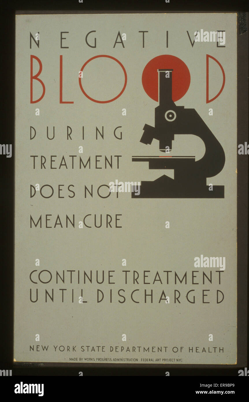 Le sang négatif pendant le traitement ne signifie pas que la guérison continue Banque D'Images