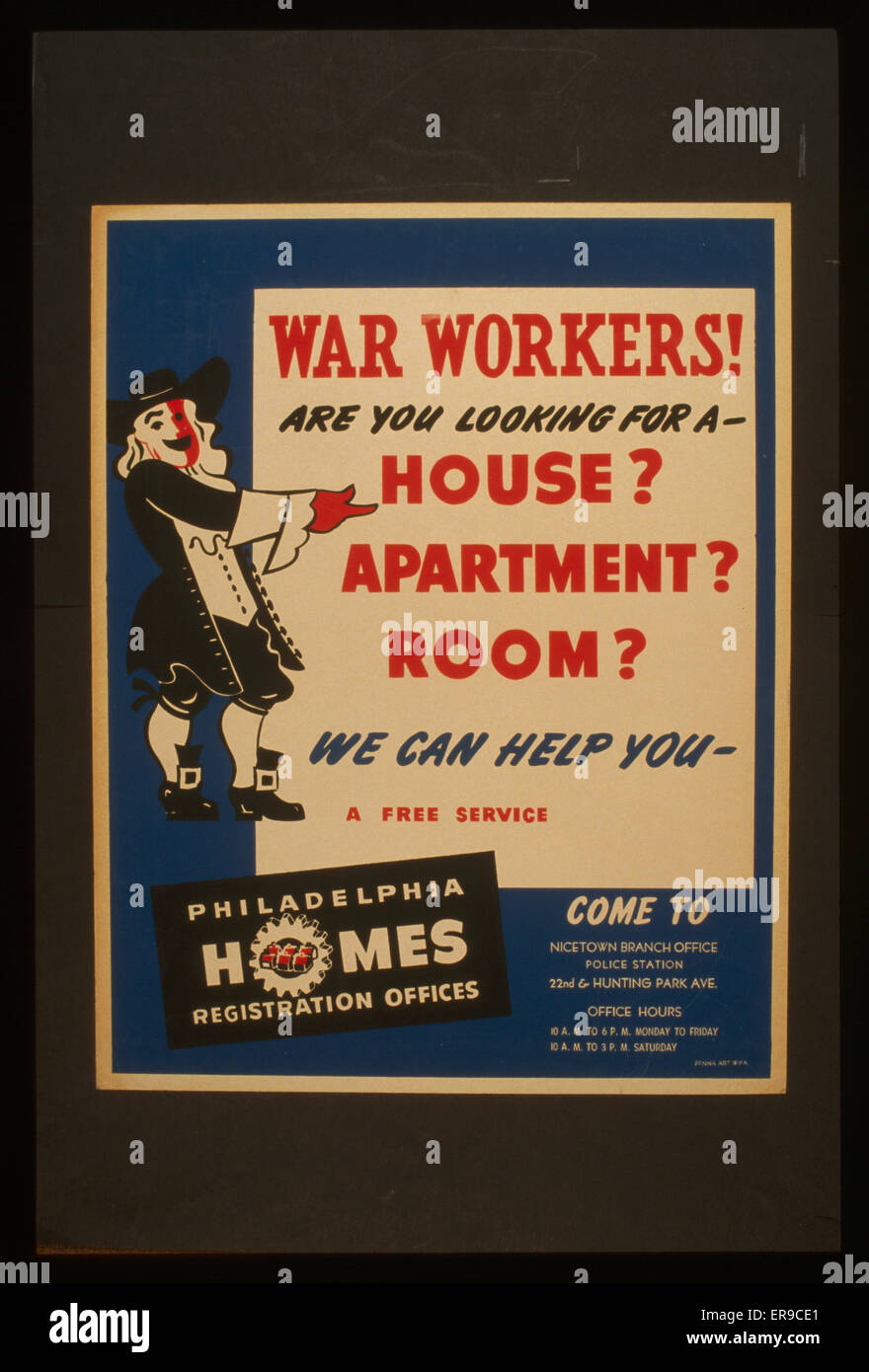 Les travailleurs de guerre! vous cherchez une maison ? appartement ? chambre ? Banque D'Images