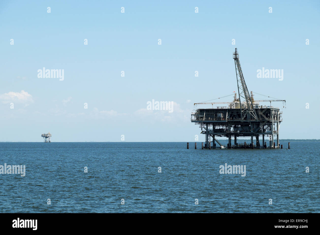 La plate-forme de gaz naturel d'ExxonMobil dans la baie de Mobile, Alabama, USA. Banque D'Images