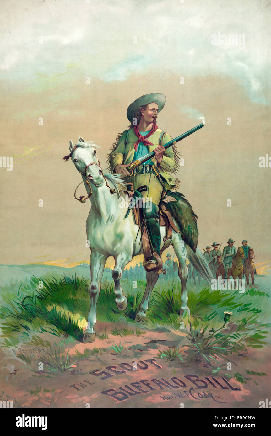 Le scout Buffalo Bill. L'honorable W. Cody. Buffalo Bill à cheval ...