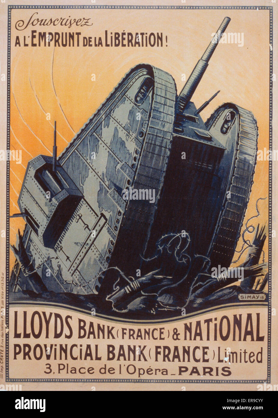 Souscrivez a l'Emprunt de la Liboeration! Lloyds Bank (Franc Banque D'Images