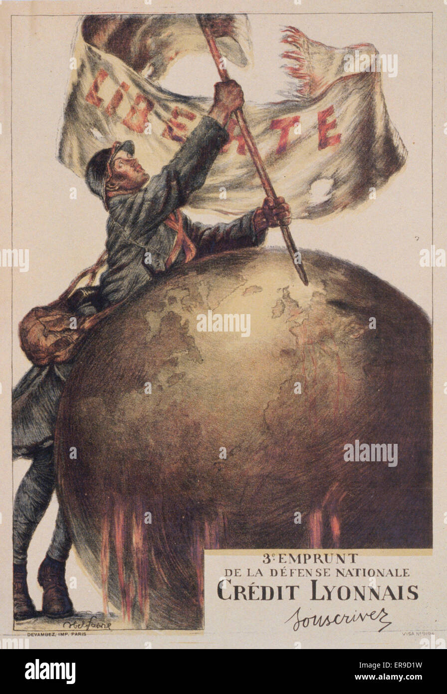 3E Emprunt de la Défense nationale. Crédit Lyonnais. Souscri Banque D'Images