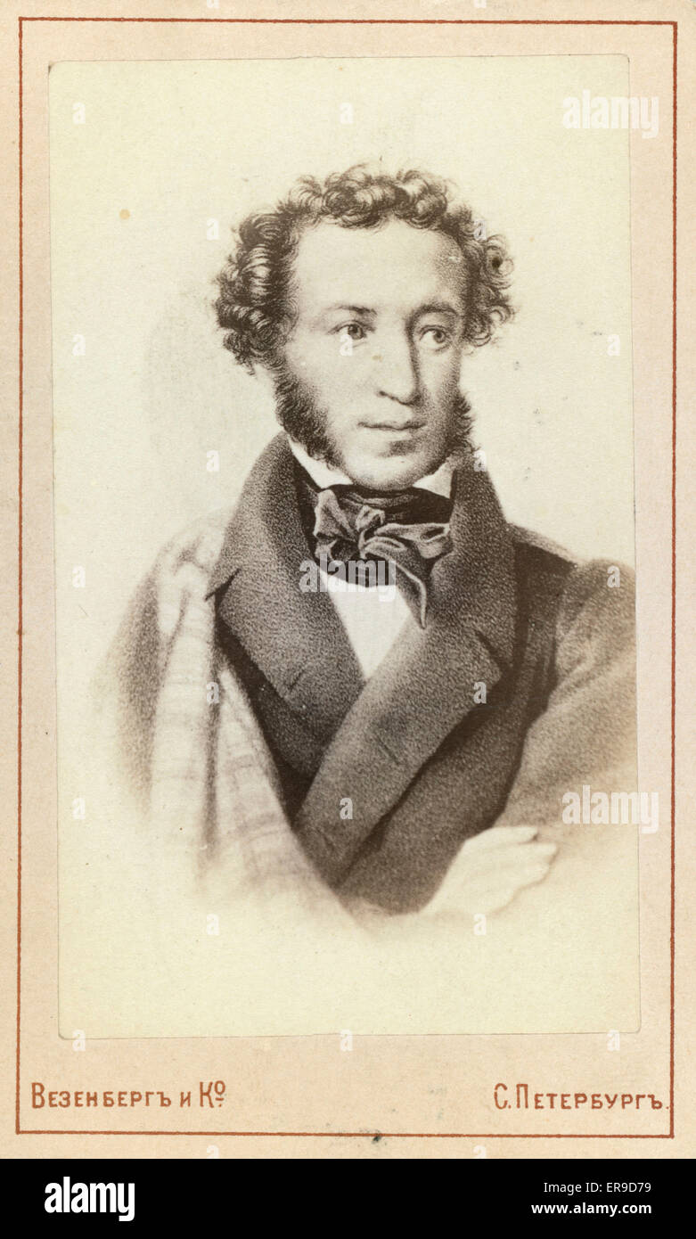 Alexander Sergueïevitch Pouchkine, portrait mi-longueur, face Banque D'Images