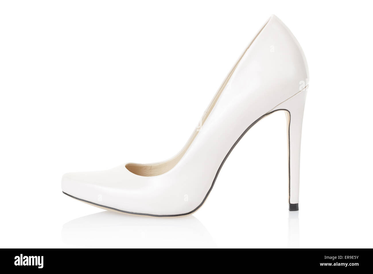 Talon haut chaussures blanc sur blanc Photo Stock - Alamy