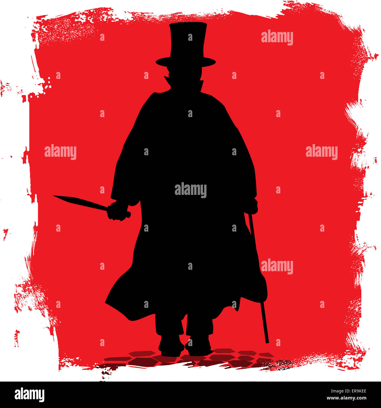 Jack l'Eventreur sur les rues pavées de Londres Banque D'Images