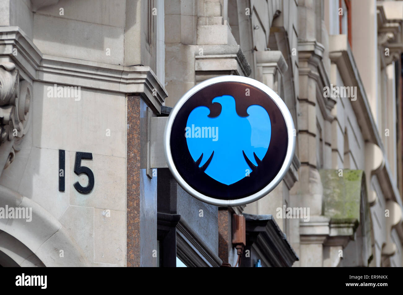Londres, Angleterre, Royaume-Uni. Le logo de la banque Barclays Banque D'Images