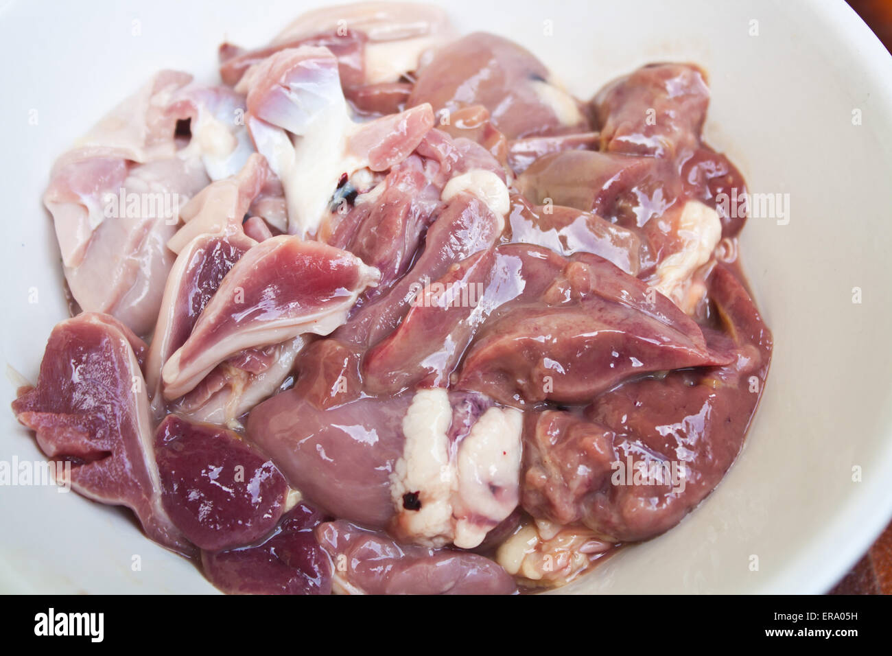 Coeurs de poulet, le foie et le gésier Stock Photo Banque D'Images