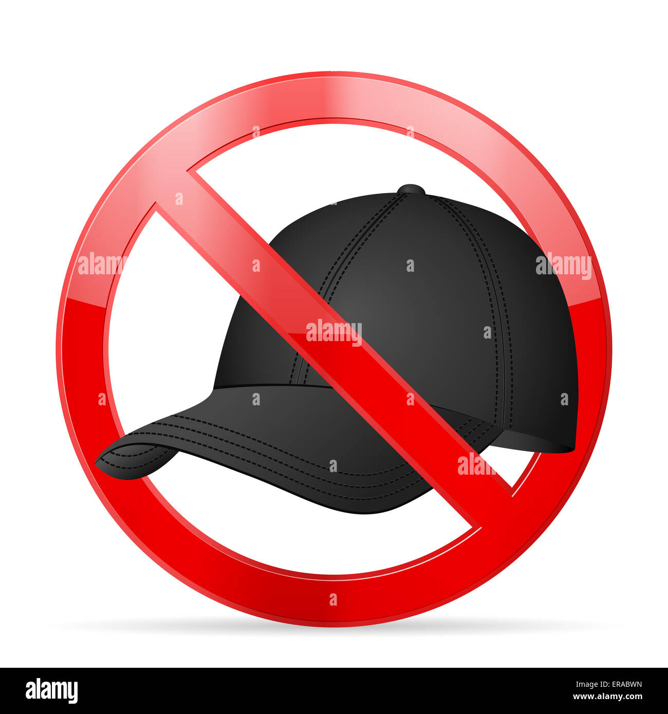 Interdiction cap symbole sur un fond blanc Photo Stock - Alamy