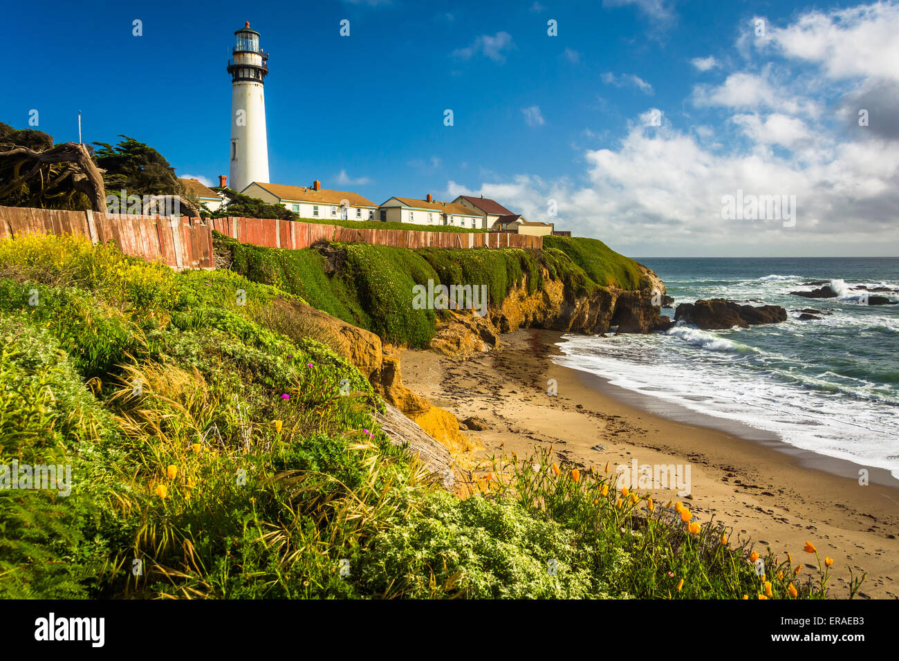 Piegon Point Lighthouse, à Pescadero, California. Banque D'Images