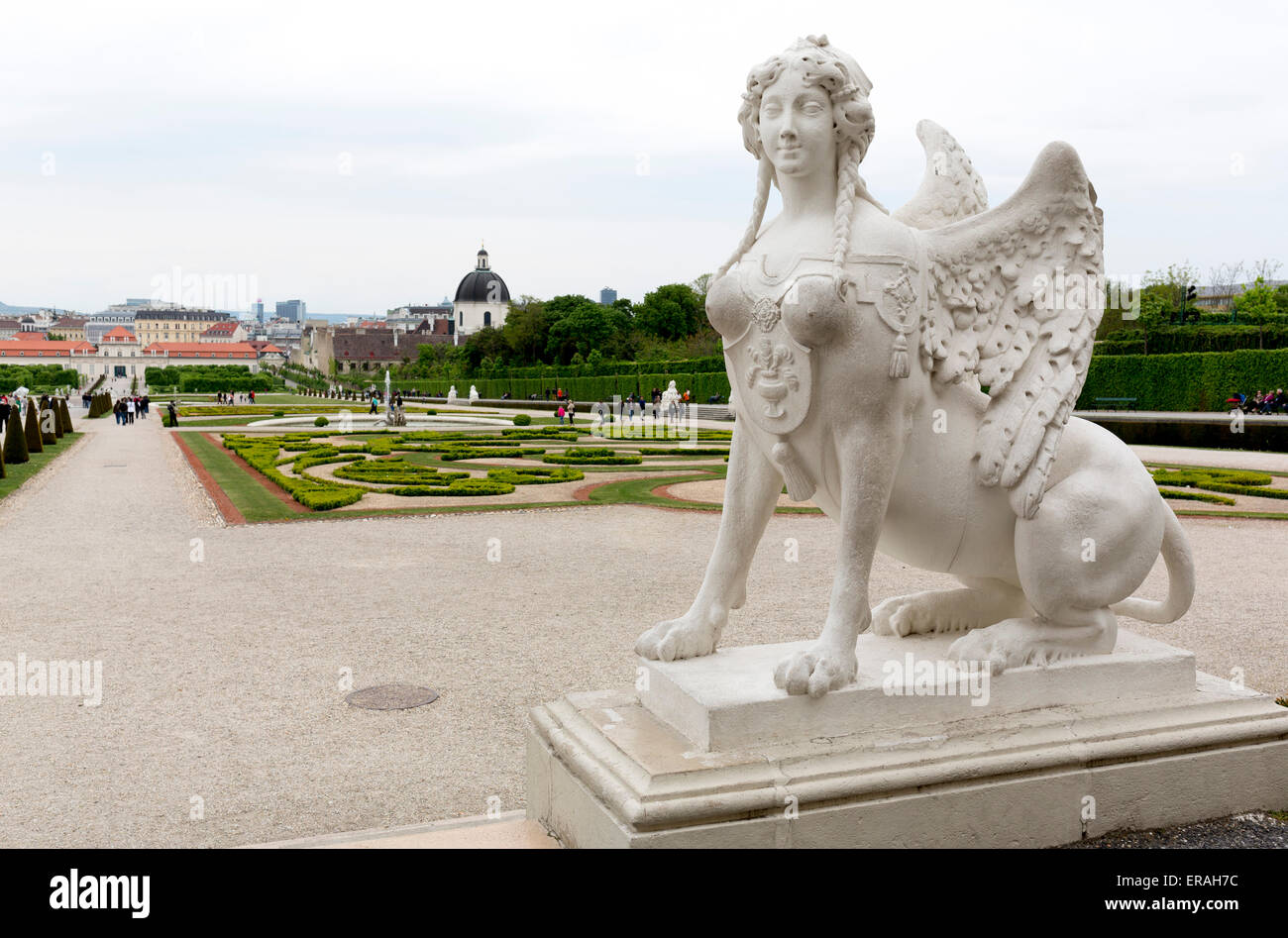 Le Belvedere est un bâtiment historique complexe à Vienne, Autriche, constitué de deux palais baroques (le Belvédère supérieur et inférieur Banque D'Images
