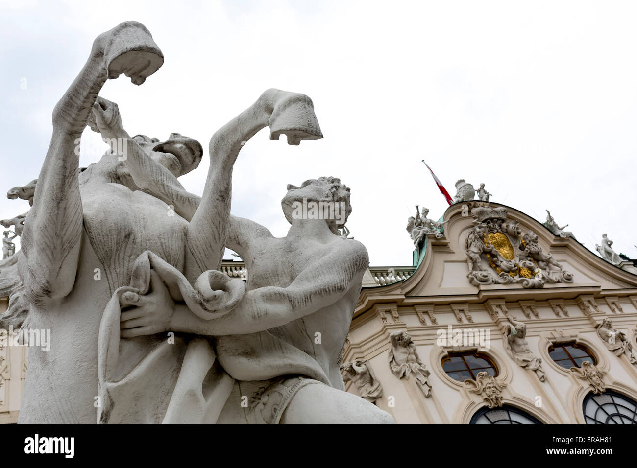 Le Belvedere est un bâtiment historique complexe à Vienne, Autriche, constitué de deux palais baroques (le Belvédère supérieur et inférieur Banque D'Images