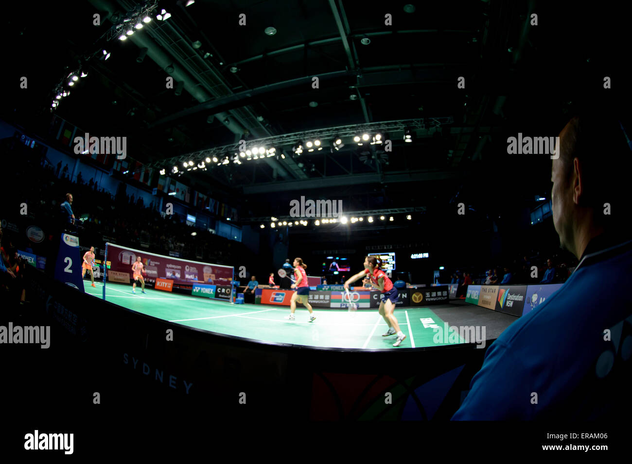 Sydney, Australie - 30 mai 2015 : l'Australian Open 2015 Badminton tenue demi-finale du tournoi de Sydney le 30 mai 2015 à Sydney, Australie. Banque D'Images