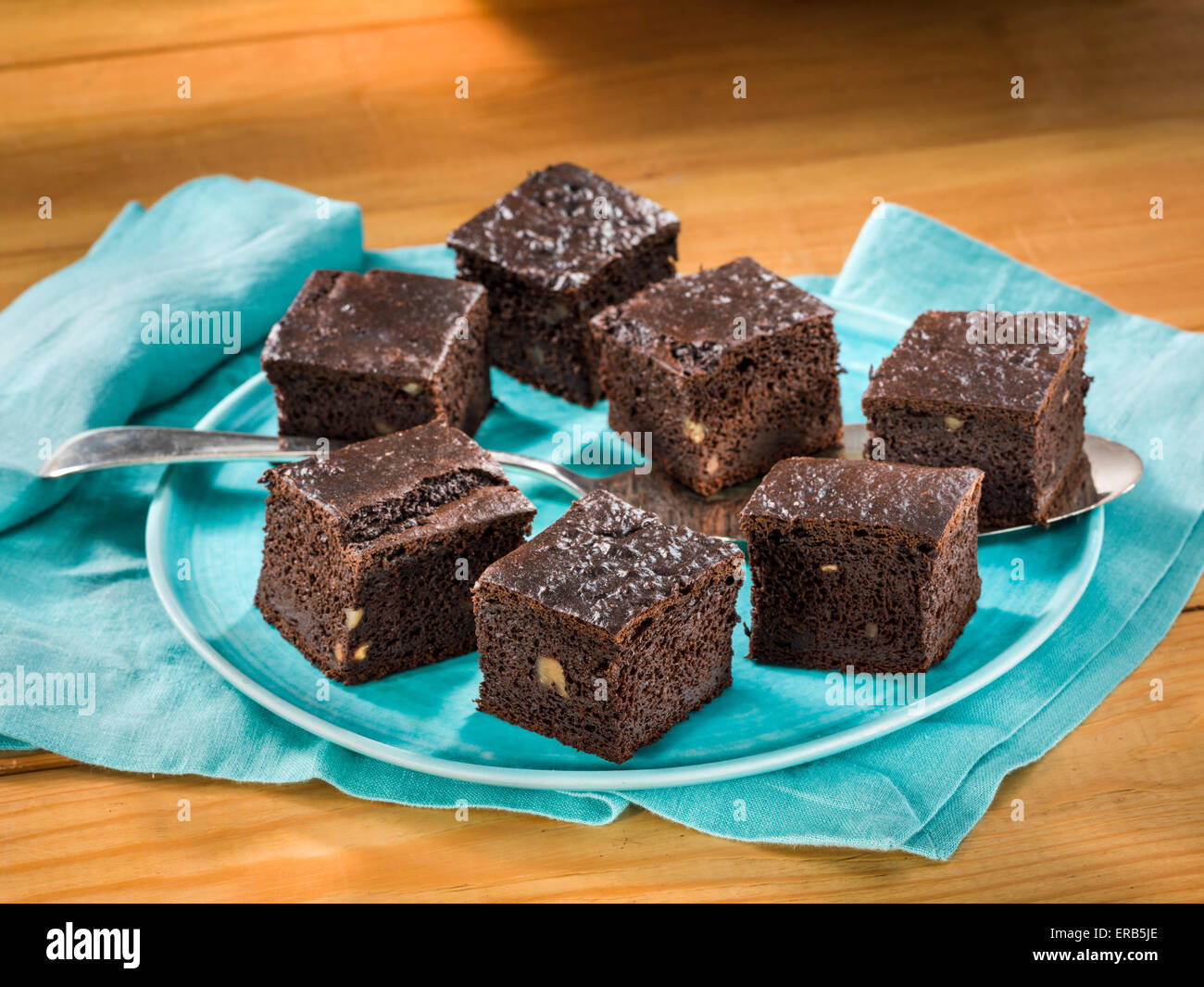 Vegan brownies au chocolat faible en gras Banque D'Images