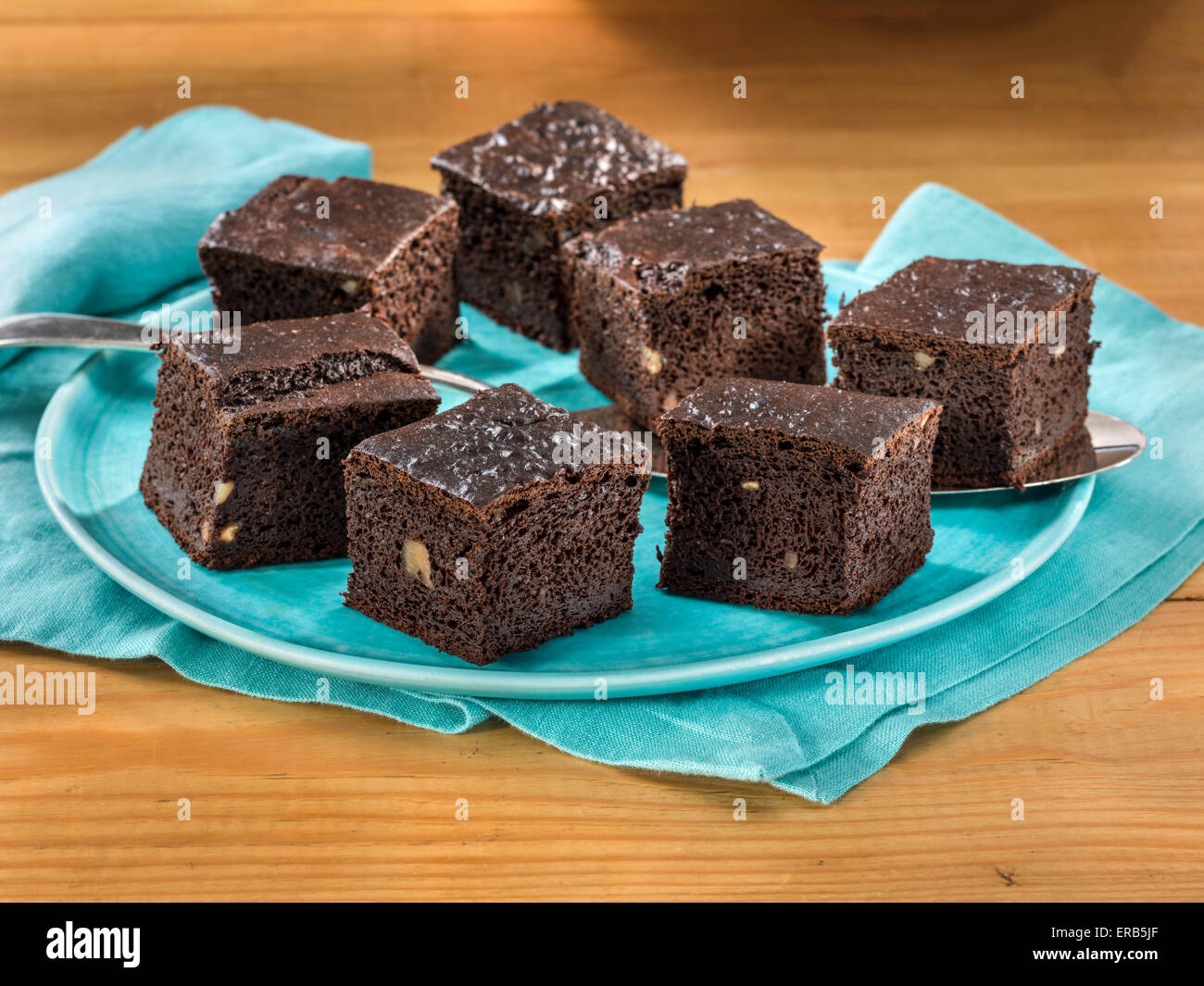Vegan brownies au chocolat faible en gras Banque D'Images