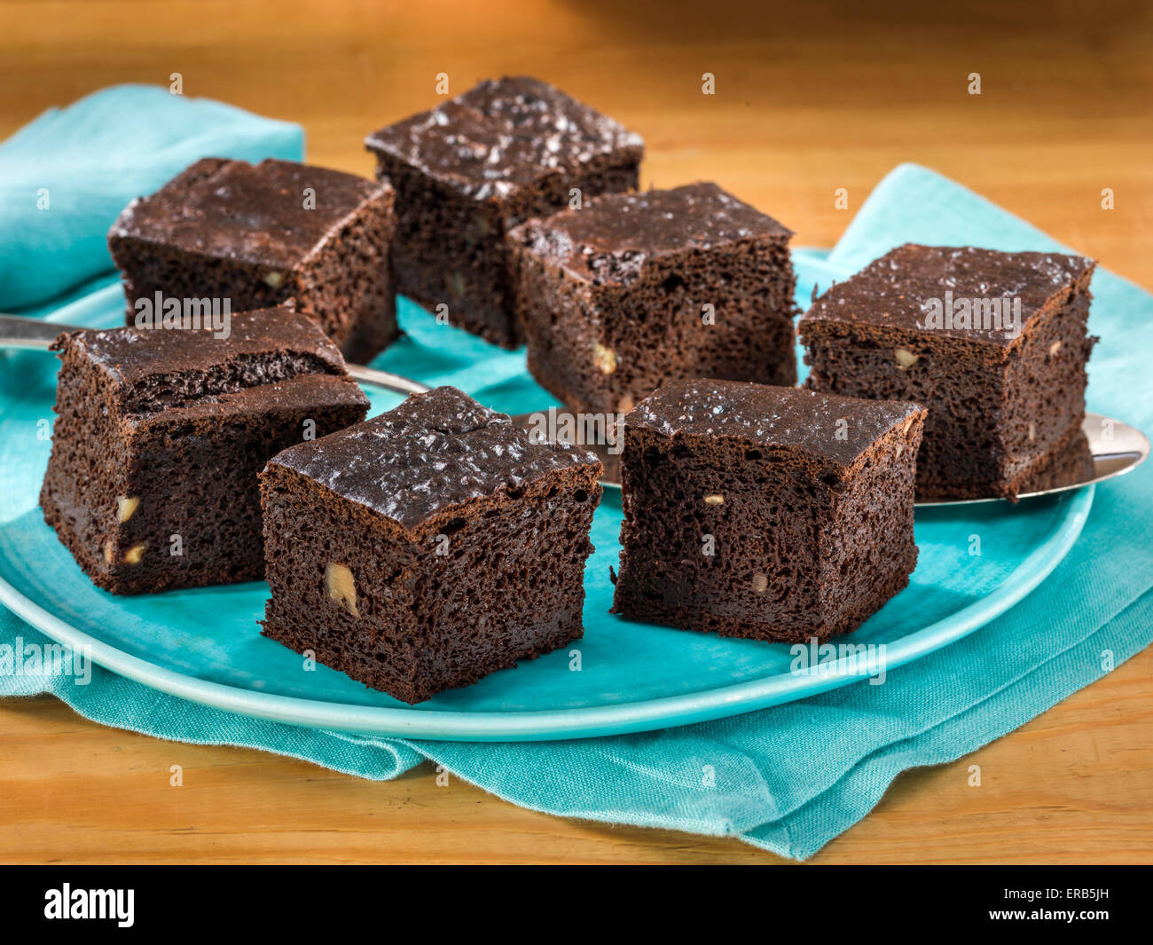 Vegan brownies au chocolat faible en gras Banque D'Images