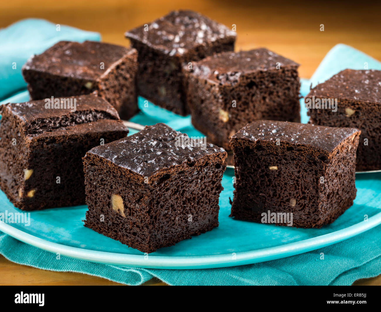 Vegan brownies au chocolat faible en gras Banque D'Images