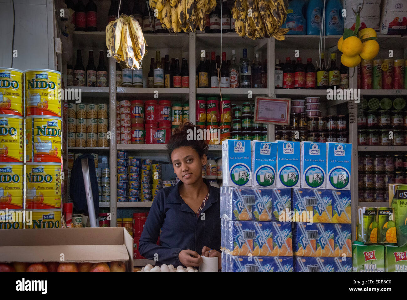 Femme commerçant, Asmara Banque D'Images