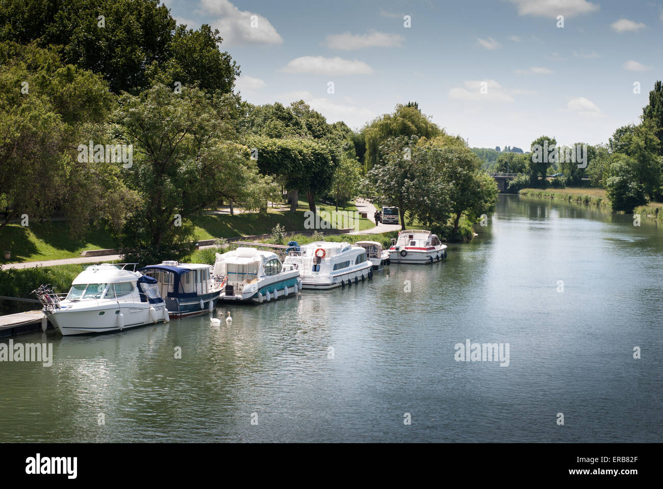 France Charente Maritime Saintonge Saintes vue de la ville depuis les rives de la Charente Banque D'Images