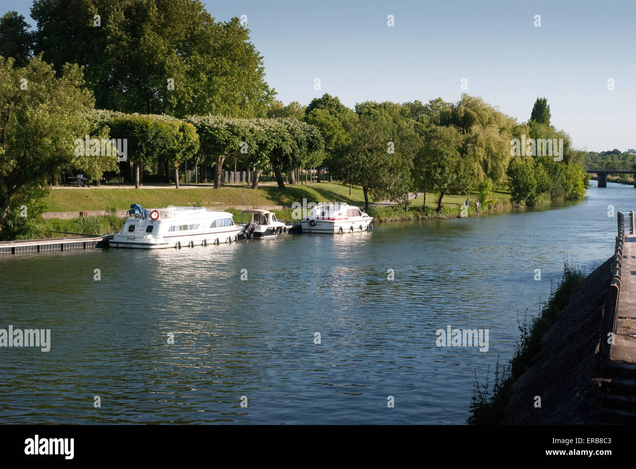 France Charente Maritime Saintonge Saintes vue de la ville depuis les rives de la Charente Banque D'Images