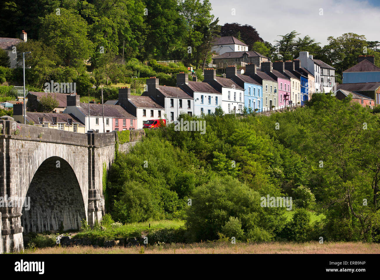 Pays de Galles, Carmarthenshire, Llandeilo, à partir de l'Afon Tywi, 1848 Pont de la rivière Towy Banque D'Images