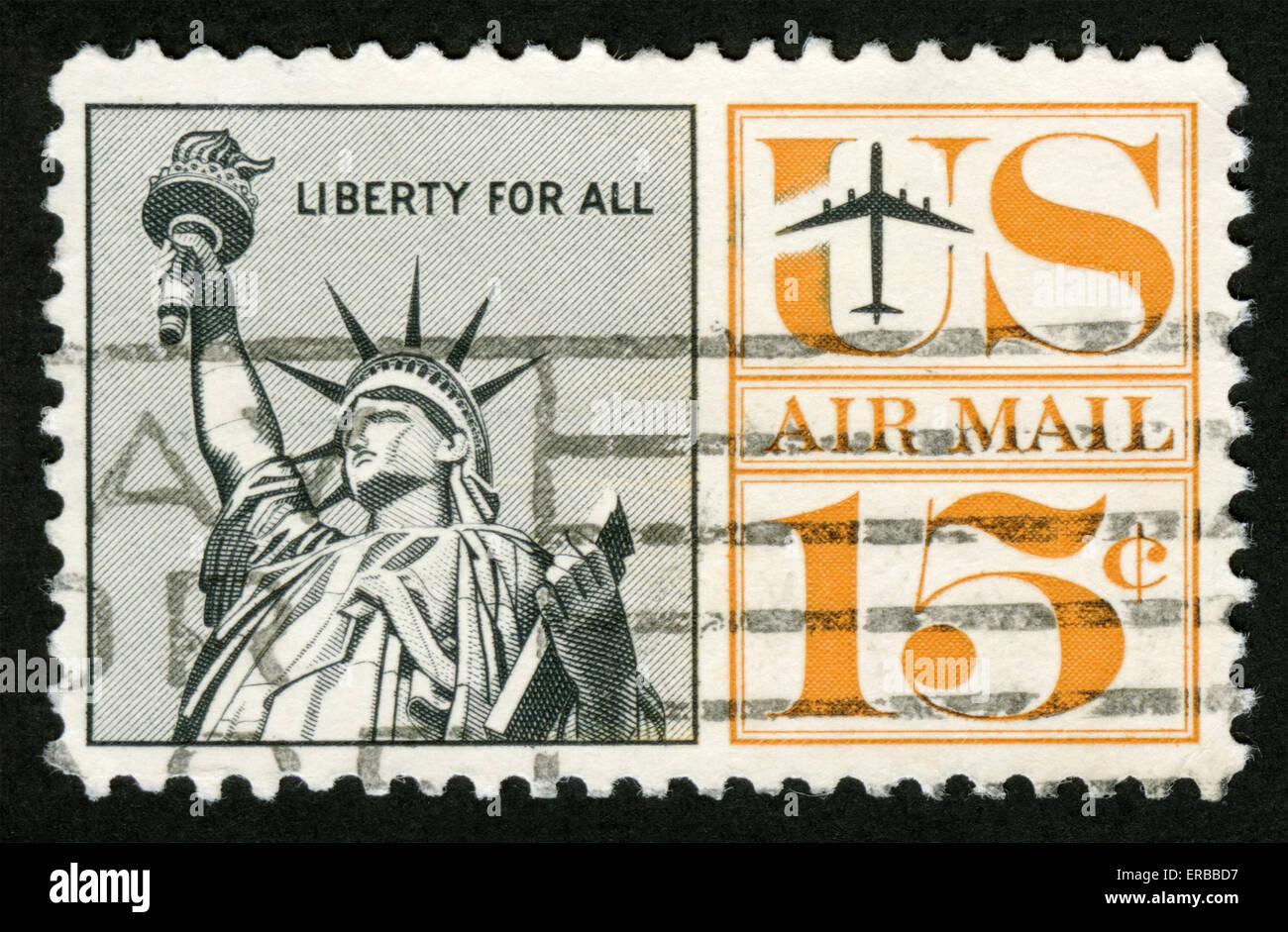 United States Postage Stamp US Airmail, la liberté pour tous, Statue de la liberté,vers 1960