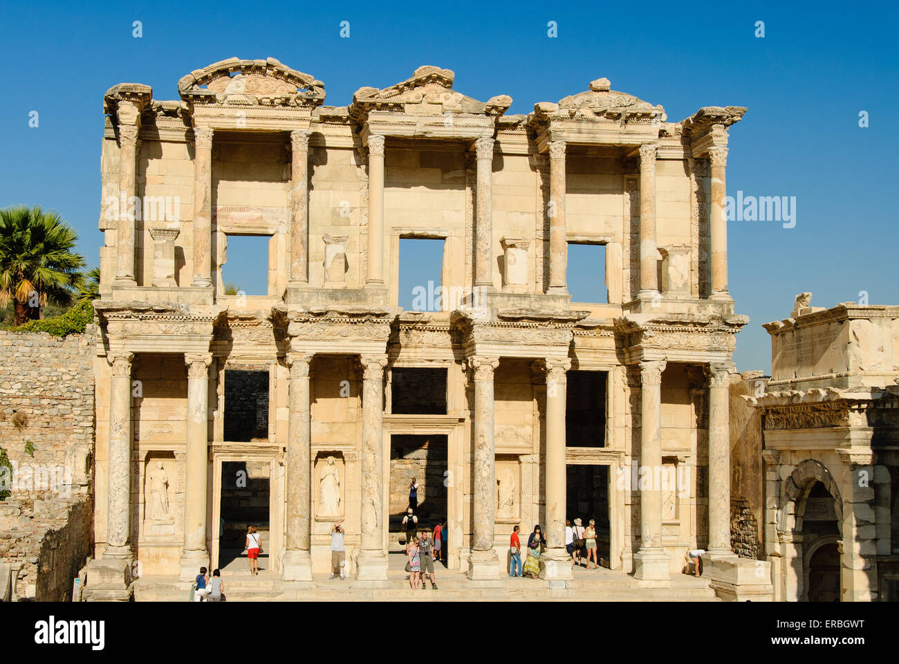 La bibliothèque du Celcuk dans la ville antique d'Ephèse en Turquie Banque D'Images