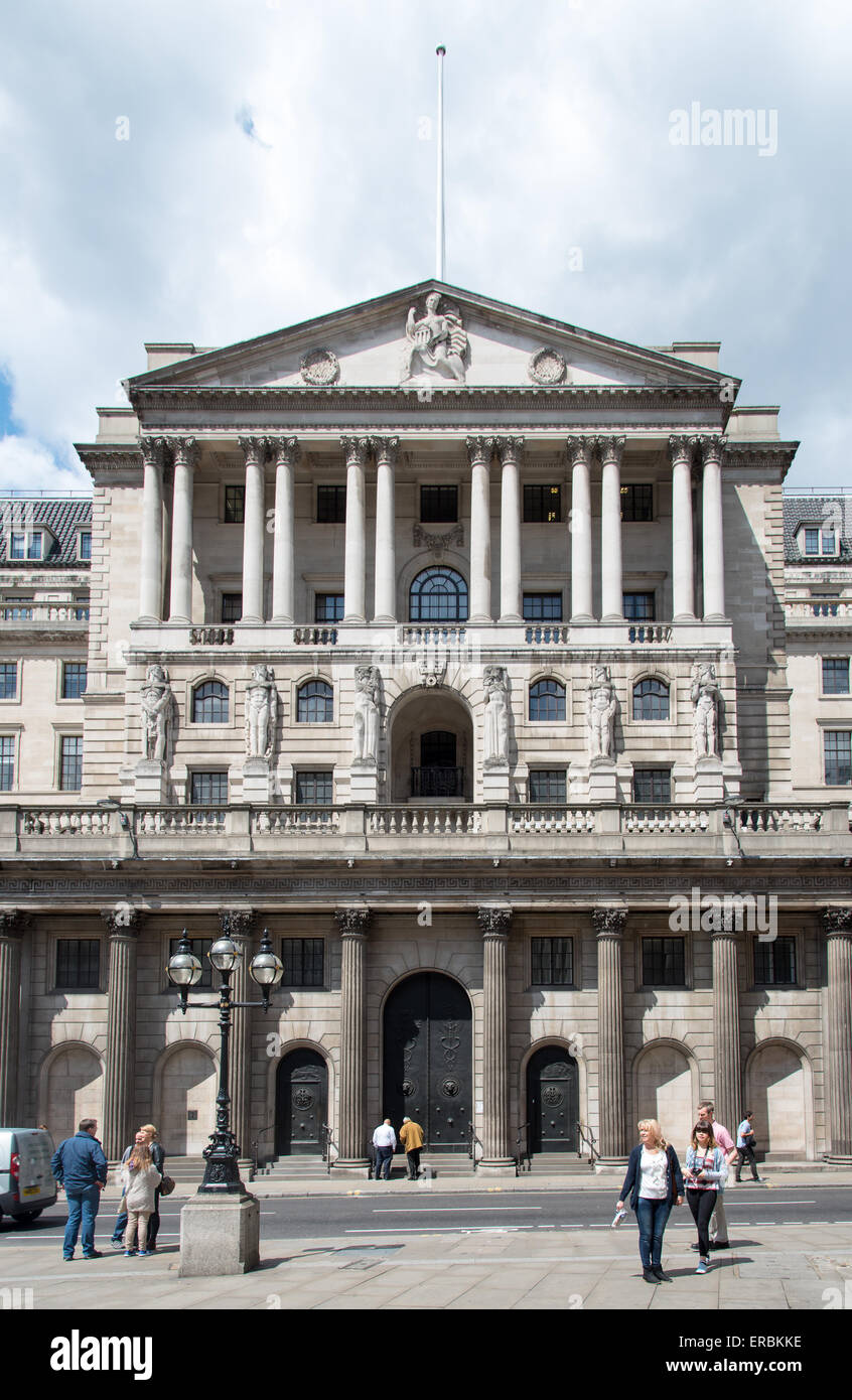 La Banque d'Angleterre, Threadneedle Street, London EC2. Banque D'Images