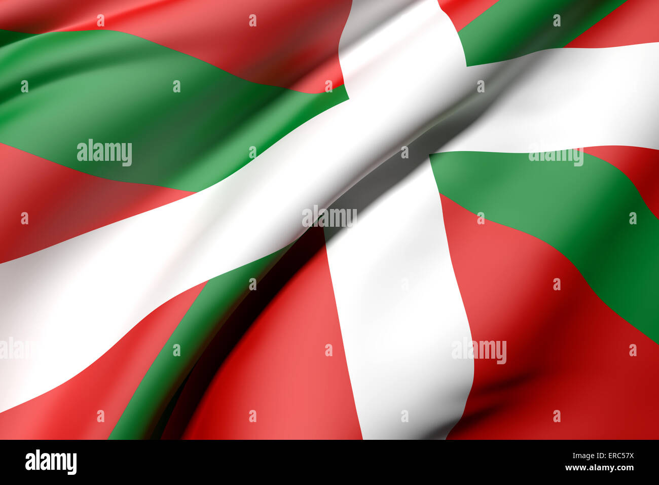 Le rendu 3D d'un drapeau Basque Banque D'Images