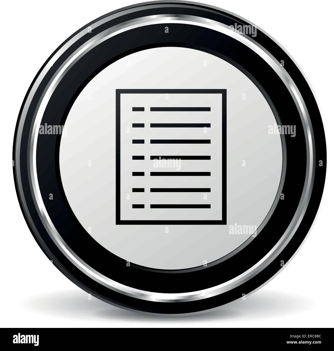Vector illustration de l'icône de document noir et chrome Illustration de Vecteur