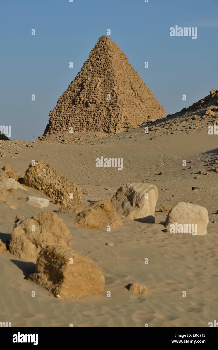 Pyramide de Nuri, Nord, la Nubie, Soudan Banque D'Images
