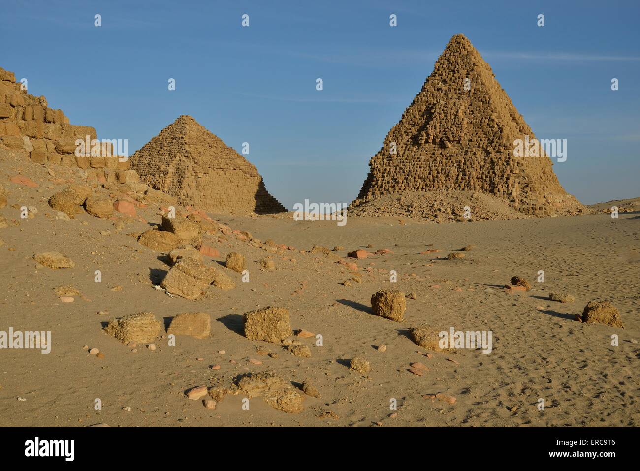 Pyramides de Nuri, Nord, la Nubie, Soudan Banque D'Images