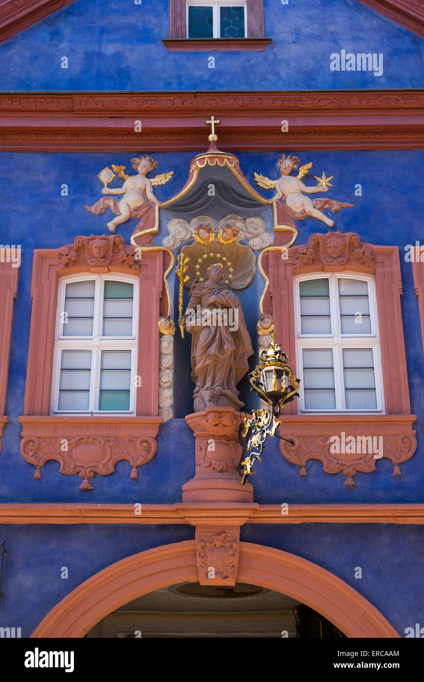 Marie Immaculée à la maison Franck, Marktheidenfeld, Spessart, Mainfranken, Lower Franconia, Franconia, Bavaria, Germany Banque D'Images Marie Immaculée à la maison Franck, Marktheidenfeld, Spessart, Mainfranken, Lower Franconia, Franconia, Bavaria, Germany Banque D'Images