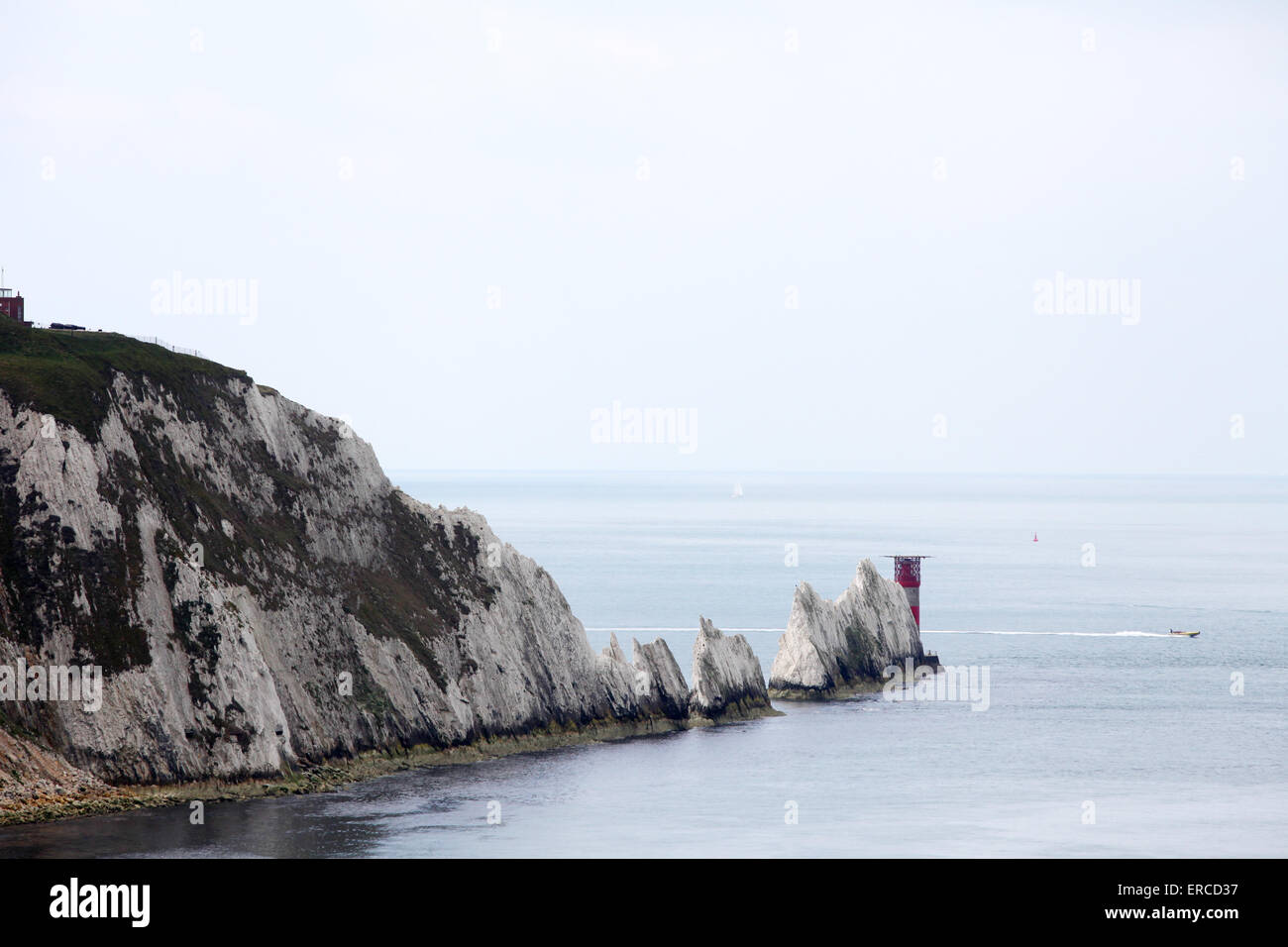 Vue sur les aiguilles sur l'île de Wight Banque D'Images