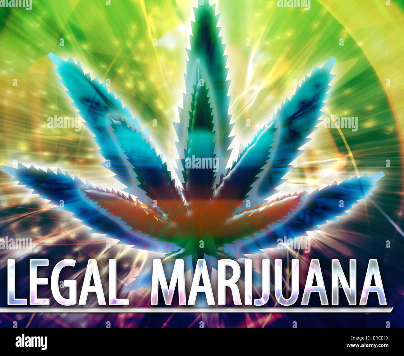 Résumé fond collage numérique concept illustration marijuana juridique Banque D'Images