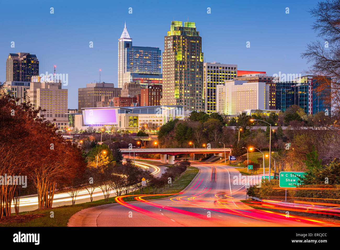 Raleigh, Caroline du Nord, USA Centre-ville de la ville. Banque D'Images