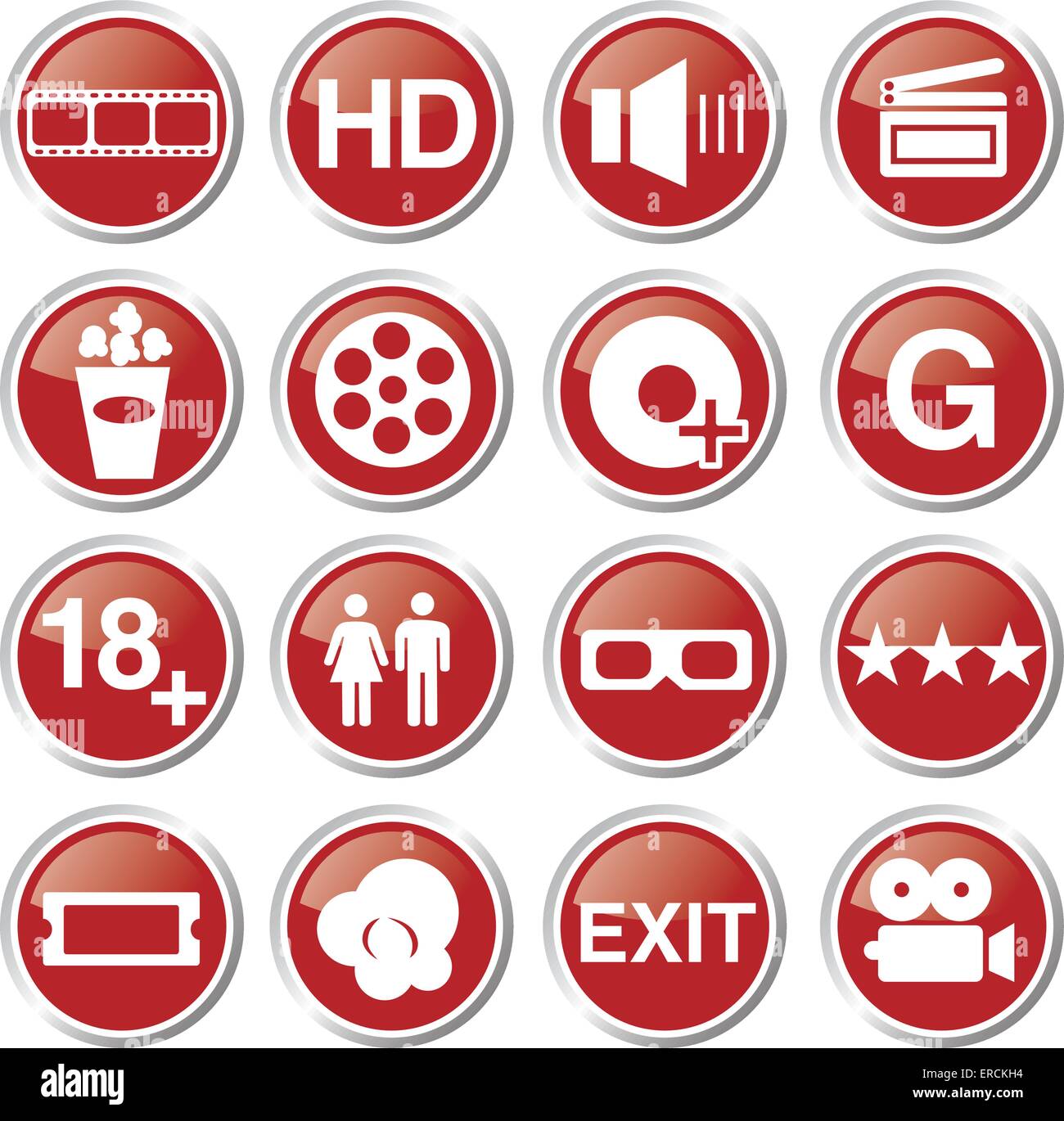 Film et cinéma icon set Illustration de Vecteur