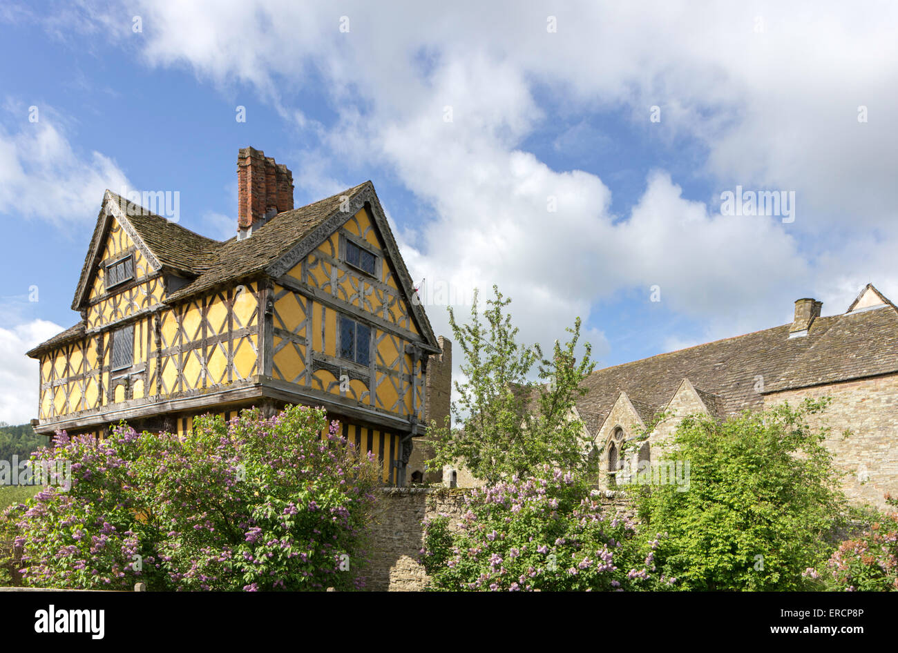 Stokesay Castle un manoir médiéval près de Craven Arms, Shropshire, England, UK Banque D'Images