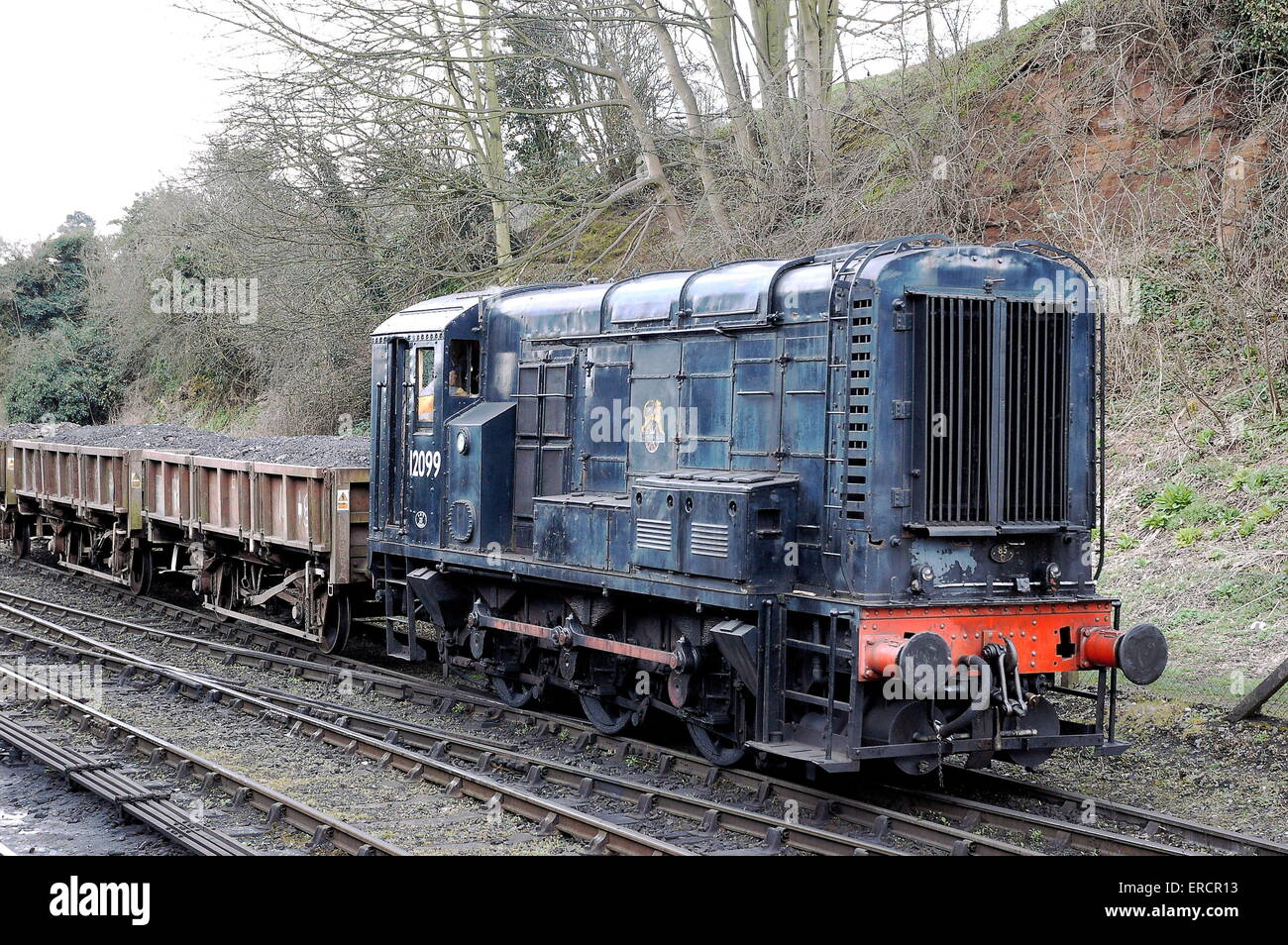 British Railways Class Locomotive no 11 12099 semblent ici à Bridgnorth sur la vallée de la Severn. Banque D'Images
