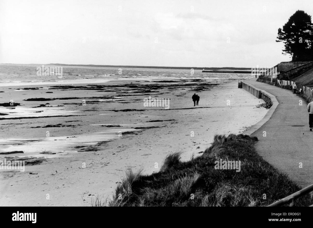 Plage de Nairn, de l'Écosse, le 9 janvier 1990. Banque D'Images