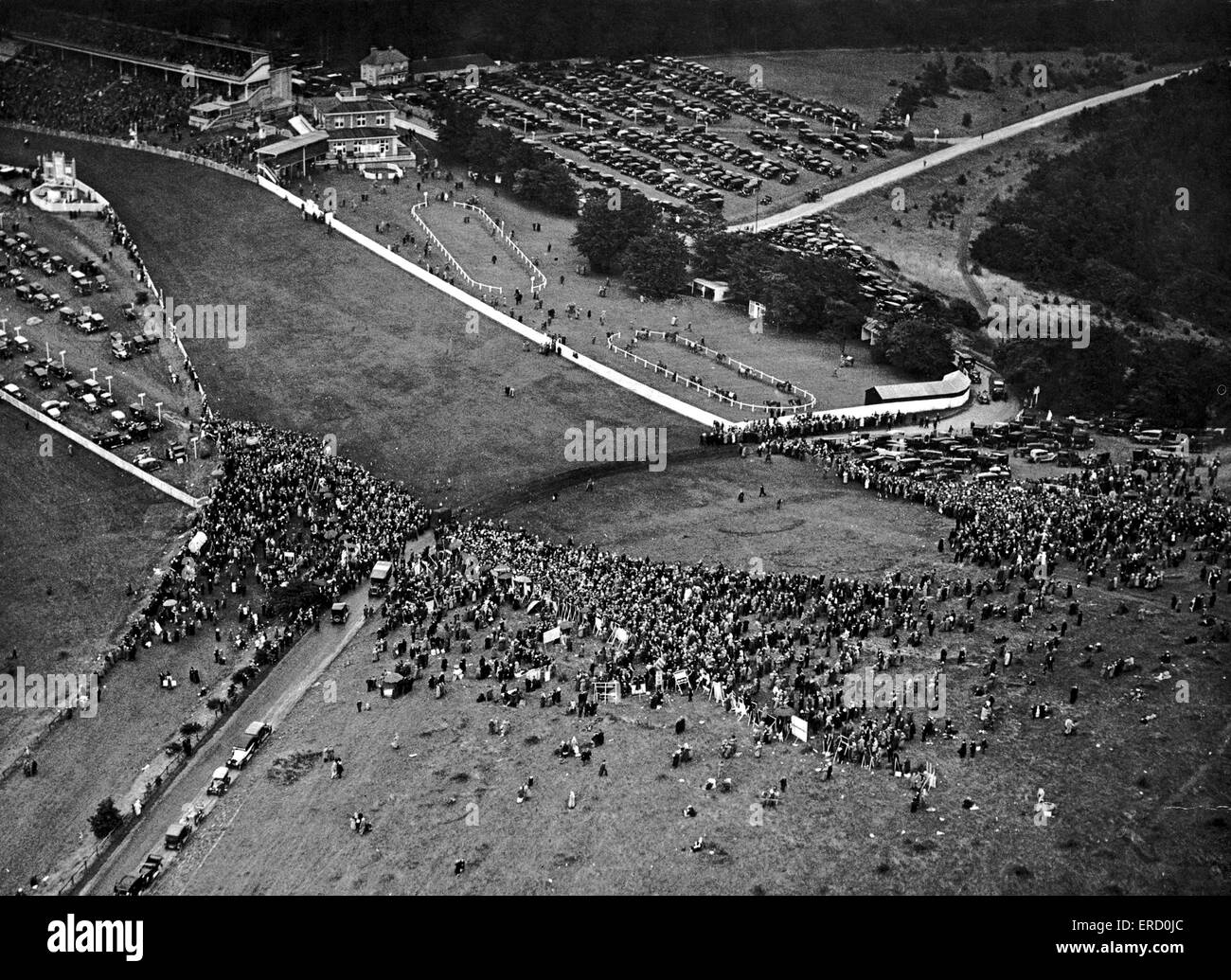 Vue aérienne de Glorious Goodwood. 2 août 1923. Banque D'Images