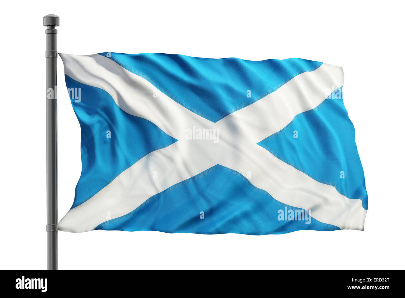 Drapeau de l'Ecosse sur fond blanc Banque D'Images
