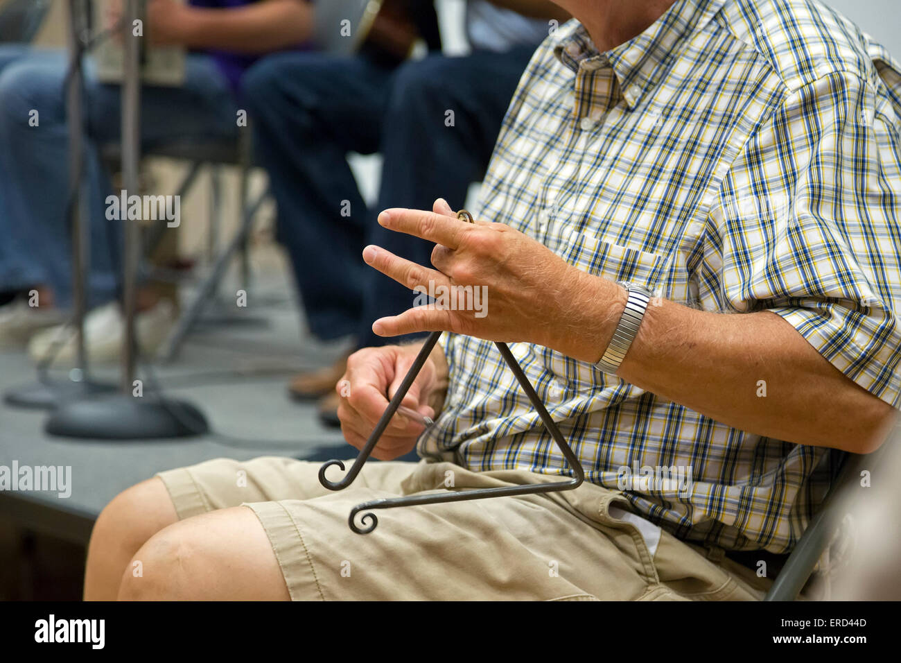 Eunice, Louisiane - un atelier de musique cajun au National Park Service des prairies du centre culturel acadien. Banque D'Images