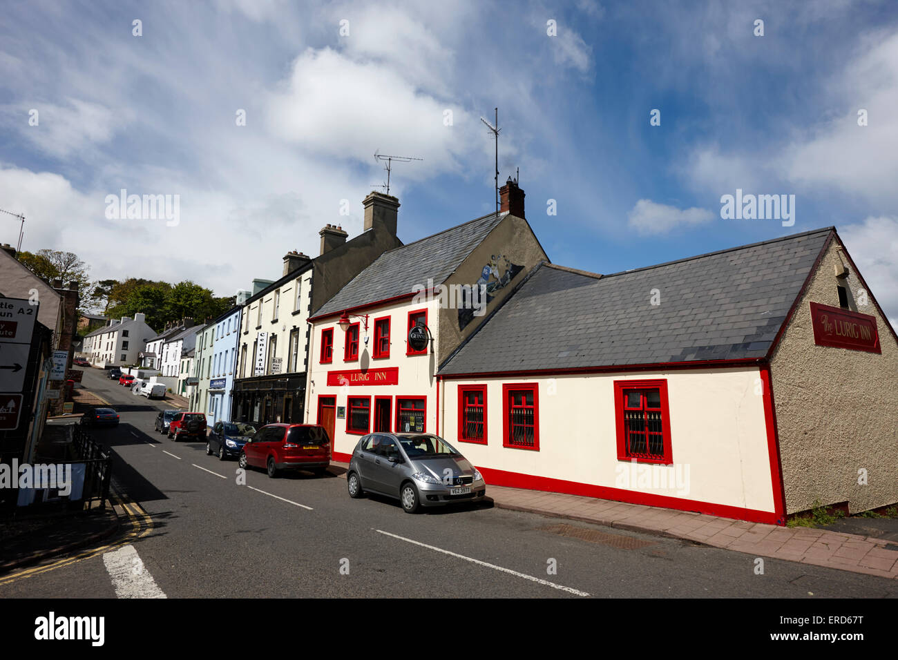 Lurig inn sur une route côtière2 grâce à Cushendall road glenariffe le comté d'Antrim en Irlande du Nord UK Banque D'Images