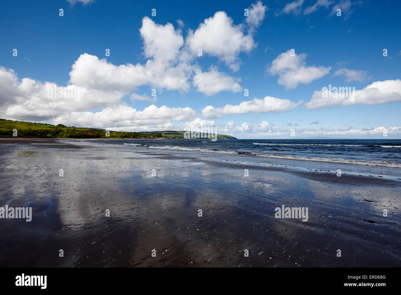 Glenariff Waterfoot beach County Antrim Irlande du Nord UK Banque D'Images