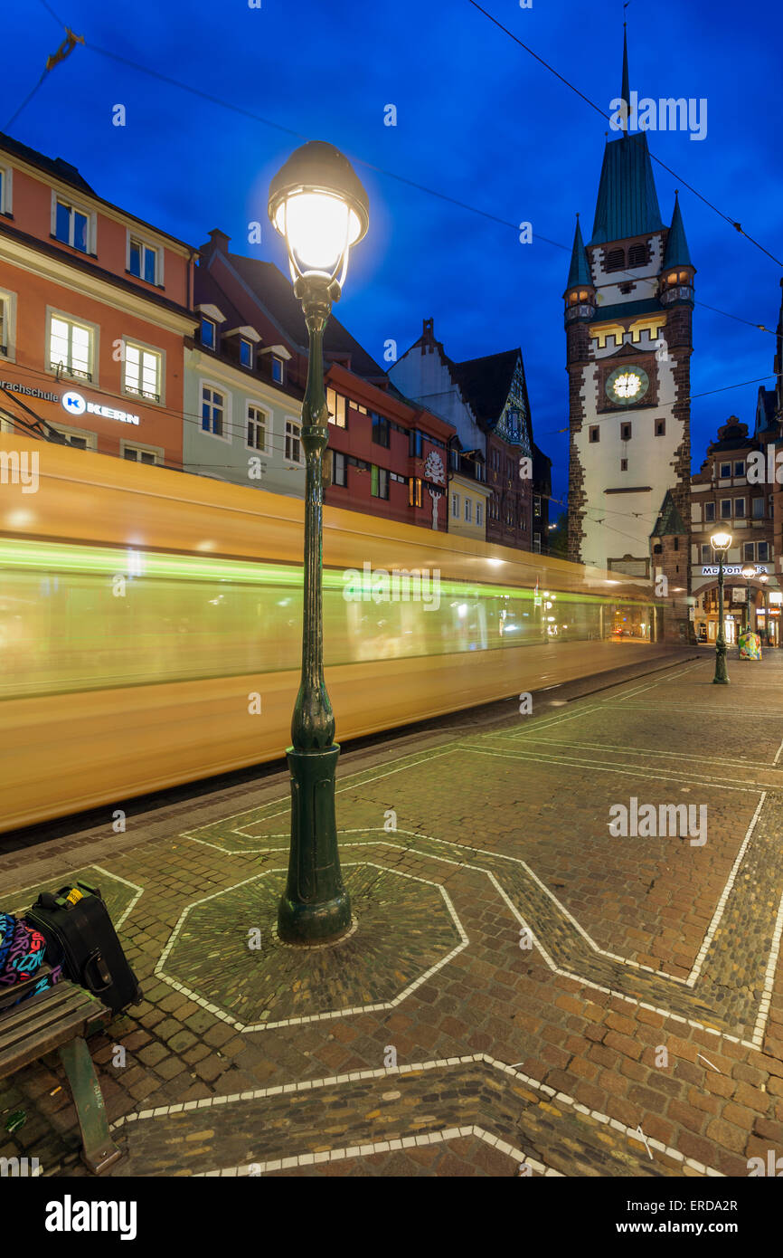 Soir à Freiburg, Allemagne. Banque D'Images