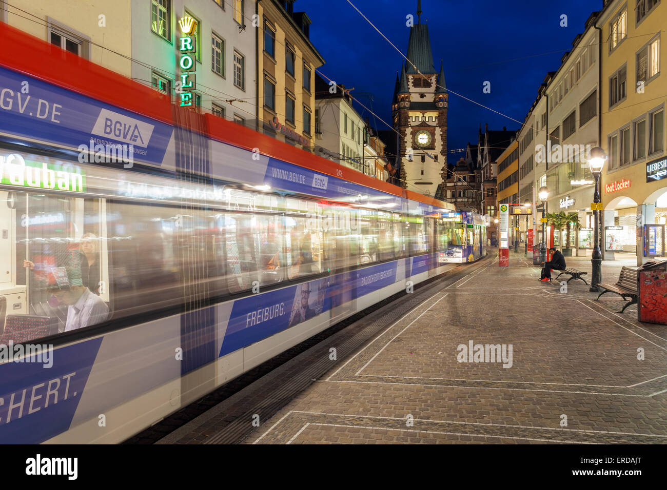 Soir à Freiburg, Allemagne. Banque D'Images