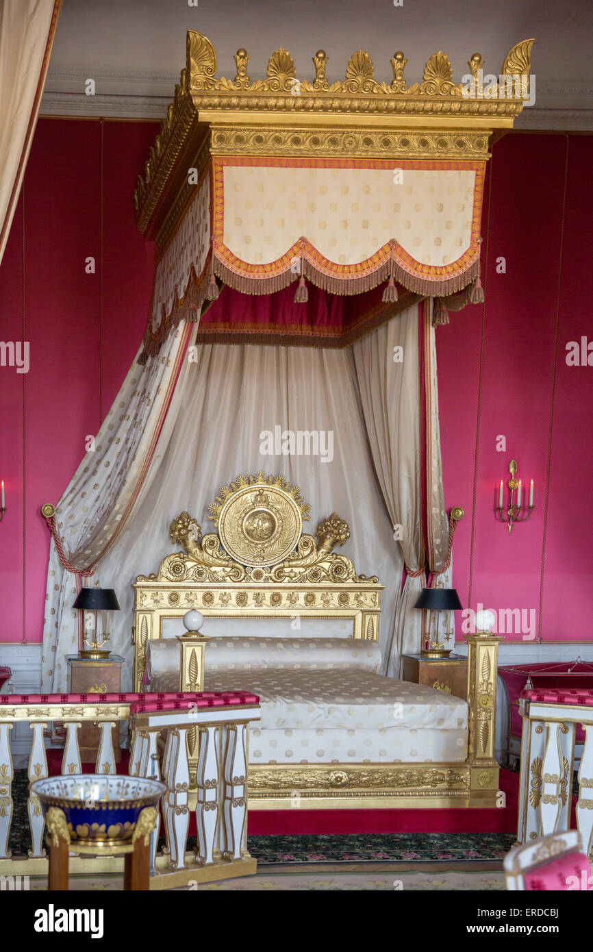 La Chambre de l'Impératrice dans le Grand Trianon du Château de Versailles, France Banque D'Images