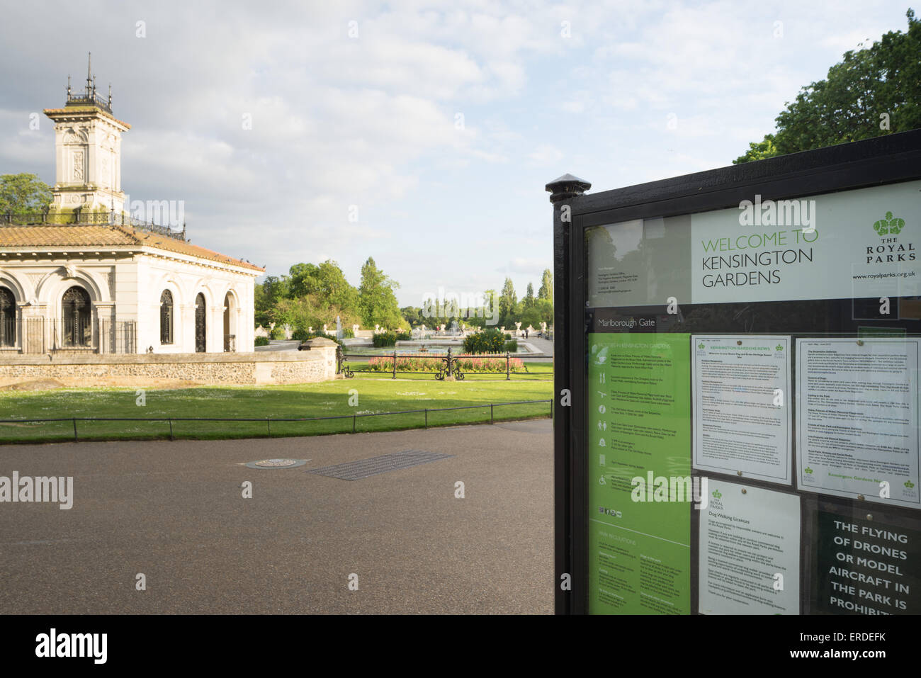 Les Jardins de Kensington, Londres. Banque D'Images