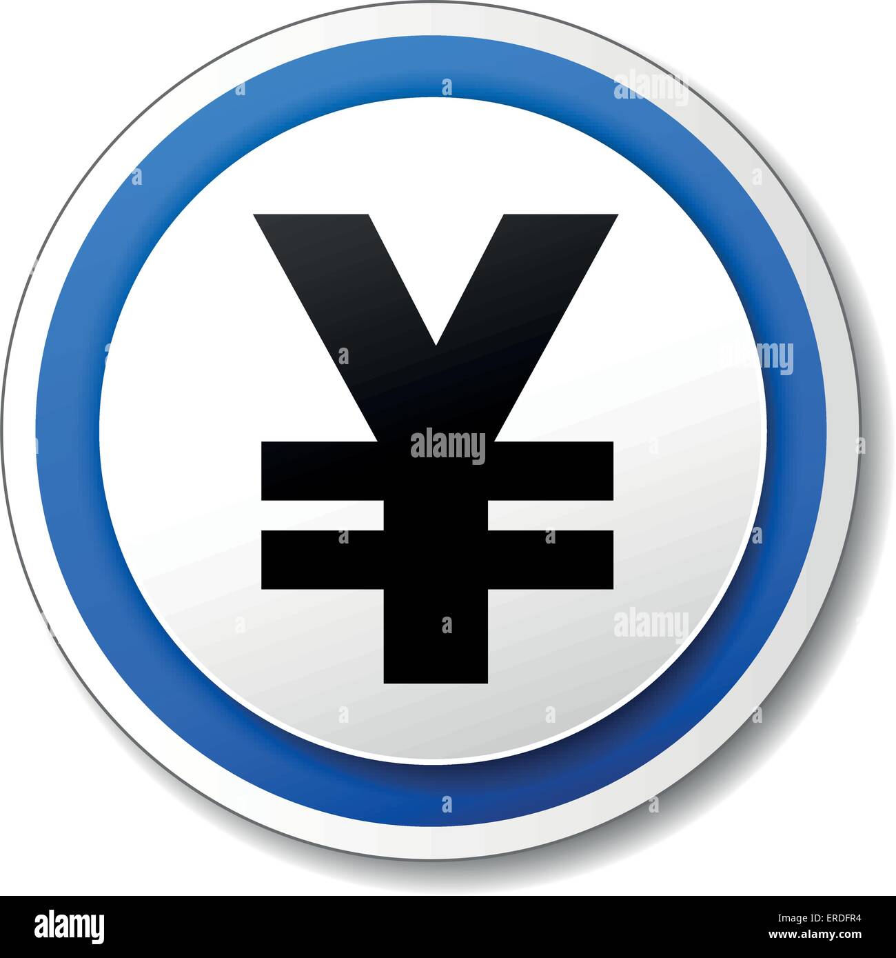 Vector illustration de noir et bleu yen icône sur fond blanc Illustration de Vecteur