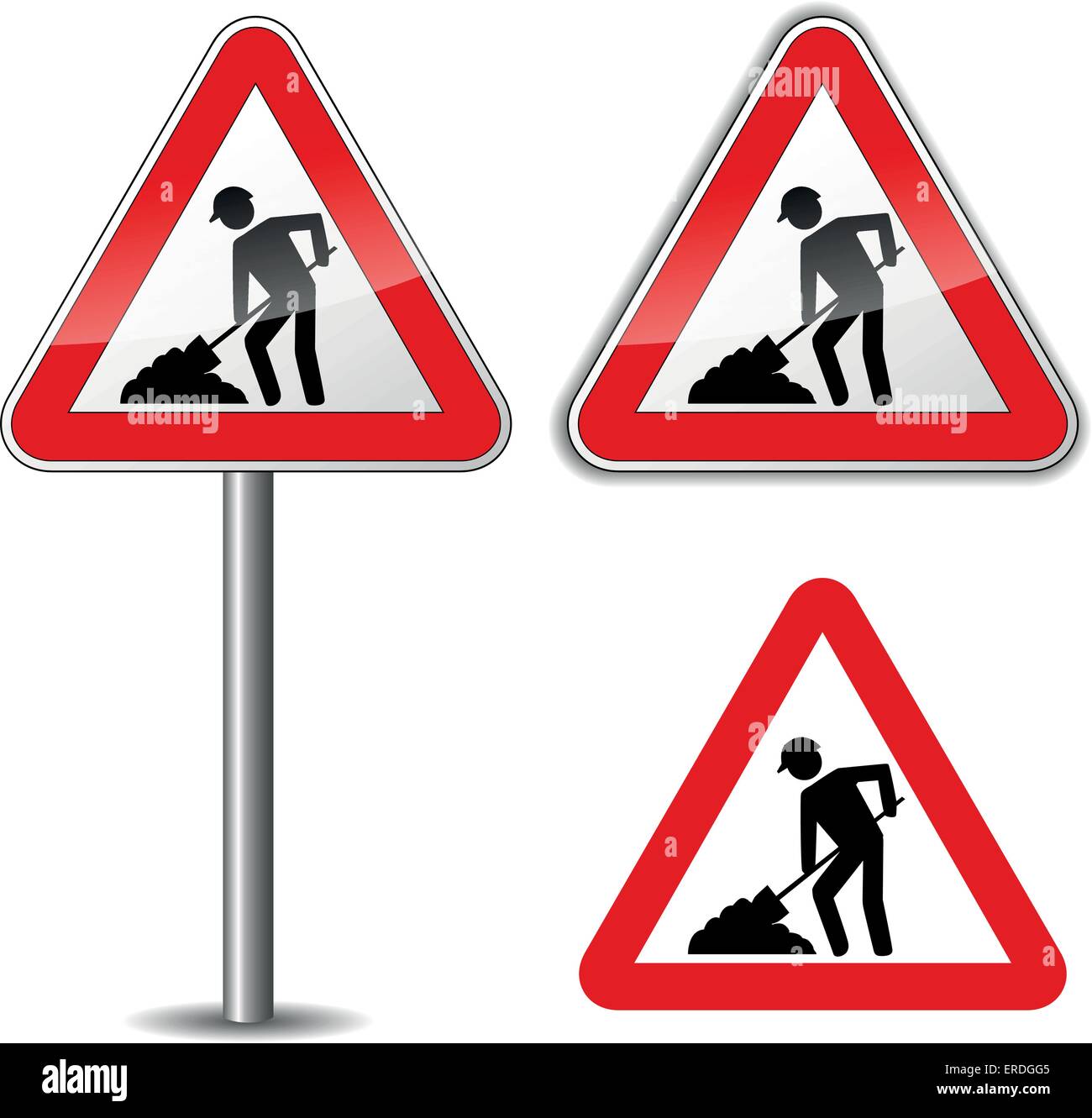 Vector illustration des travaux en cours signe sur fond blanc Illustration de Vecteur